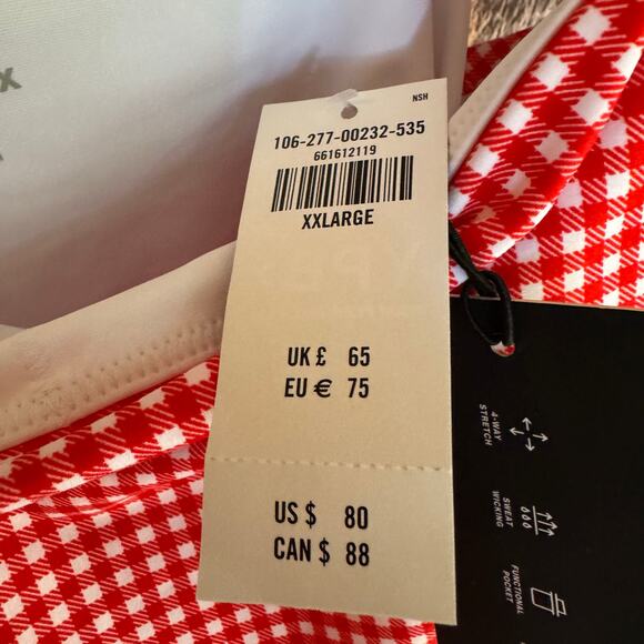 Abercrombie & Fitch YPB Dress sculptLUX Active XXL Red Gingham Tennis Pickleball - Picture 7 of 11